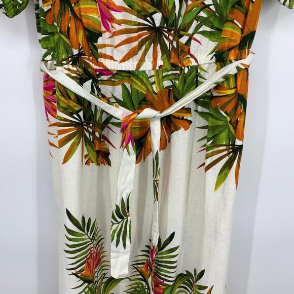 INC Maxi Dress Floral Print Linen Blend Tie Waist Pockets NWT - Picture 8 of 15